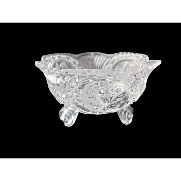 Vintage Hofbauer Crystal Footed Bowl Byrdes Collection - Picture 1 of 4